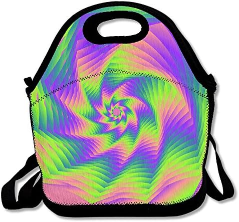 YWG Rainbow Whirlpool Ziplock Lunch Tote Bag Portable Handbag Lunch Box Waterproof Insulated Food Container For Boys&amp;Girls School Picnic Office Travel Outdoor