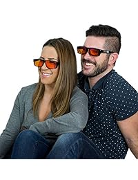 Gafas de bloqueo de luz azul premium que te ayudan a dormir mejor y prevenir insomnio, estrés, migrañas y dolores de cabeza   se puede llevar solo   o encaja sobre tus gafas o lectores de prescripción