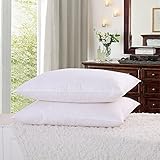 Zoom High Quality Goose Feather Bed Pillows ,2-Pack,White, Standard Size