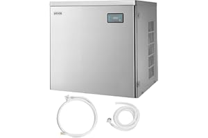 VEVOR Commercial Ice Maker Machine - Head, 450 Lbs/Day Stainless Steel Ice Machine with Scheduled Ice-Making, Self-Cleaning, Adjustable Thickness, Ideal for Restaurant Bar Cafe Hotel - Head Only