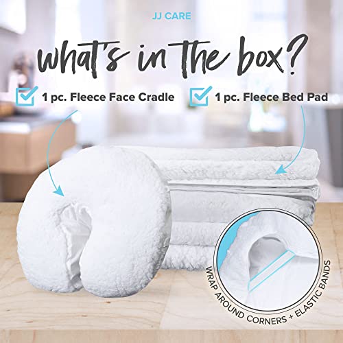 JJ CARE PREMIUM MASSAGE TABLE FLEECE PAD SET – [30″X72″ MASSAGE TABLE WOOL COVER AND 16″X17″ FLEECE MASSAGE FACE COVER], 570GSM PADDED MASSAGE TABLE COVER, FLEECE MASSAGE TABLE COVER, FLEECE PAD SET