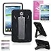 EpicGadget(TM) Black and Black Shockproof Heavy Duty Rugged Impact Hybrid Case with Build In i Kickstand Protective Case For Samsung Tablet Galaxy Tab 3 7.0 [Not for Galaxy Tab 3 Lite 7.0] With Galaxy Tab 3 P3200 P3210 SM-T210 Clear Screen Protector And Universal Long Touch Stylus Pen (US Seller!!) (I Stand Black Black)