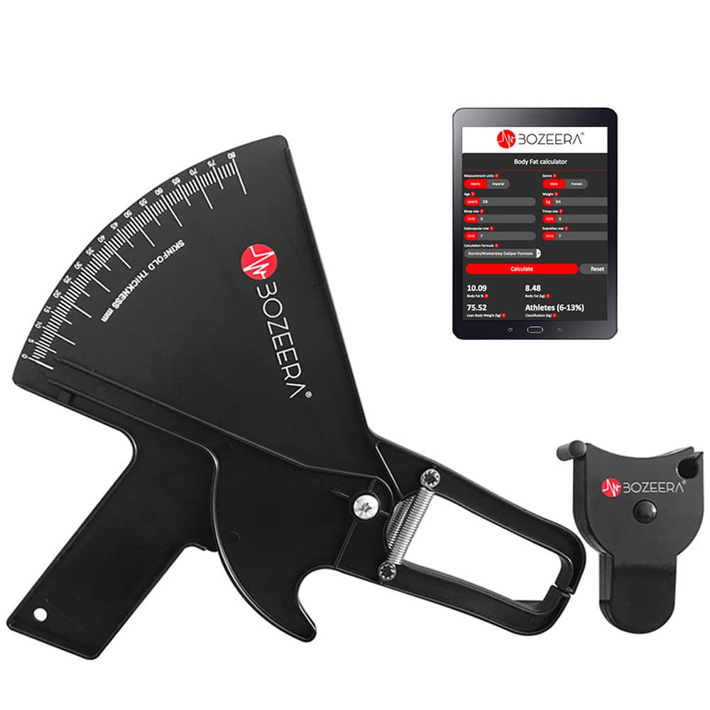 [BODY FAT CALIPER PRO AND BODY MEASURING TAPE] / Skinfold Caliper PRO and Body Tape Measure - Calipers - Inclusive FREE Software, Video Interpretation and English Manual - BOZEERA©. Premium-version