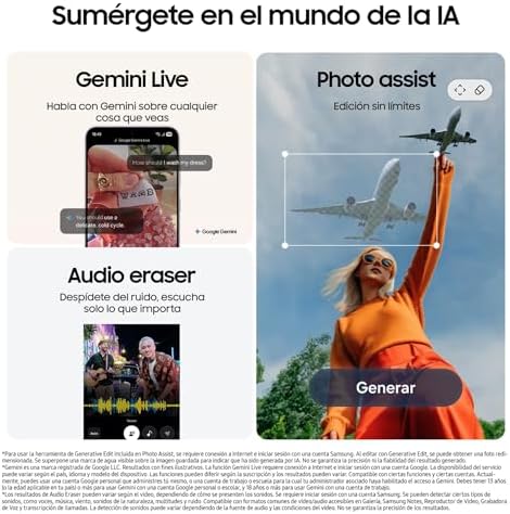 Galaxy S25 FE 256GB, telemóvel com IA, moldura leve de 7,5mm, ecrã FHD+ de 6,7", câmara de 50MP, Exynos 2400, 8GB de RAM, garantia do fabricante 3 anos + 1 ano extra, preto intenso (versão espanhola)