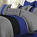 Superior 8-Piece Luxurious Florence Comforter Set, Beautiful Pleated Bed-in-a-Bag, King, Blue