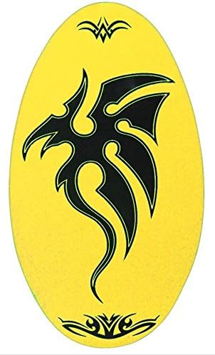 Tribal Skimboards Padded Wood Skimboard with Color Design (Style 2 Yellow, 41")