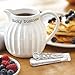 Mud Pie Syrup Pitcher & Pancake Tong Set, White