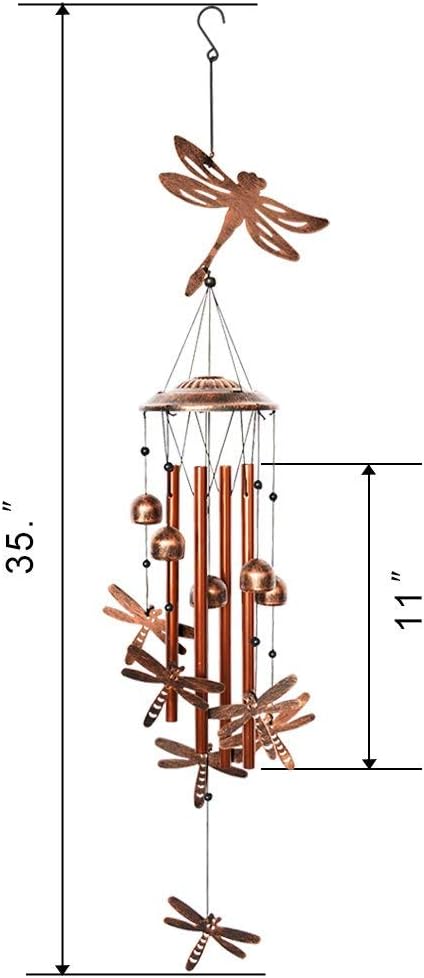 BLESSEDLAND Dragonfly Wind Chimes-4 Hollow Aluminum Tubes -Wind Bells and Dragonflies-Wind Chime with S Hook for Indoor and Outdoor : Garden & Outdoor