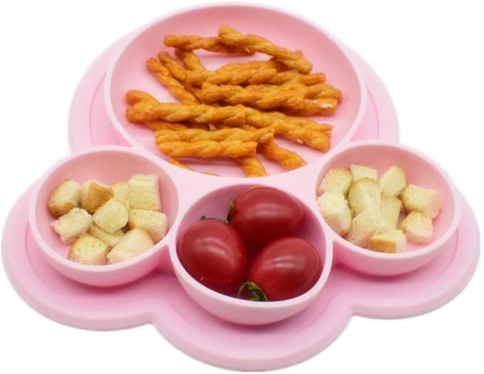 Manyo Assiette A Ventouse Pour Bebe Ventouse En Silicone Rond Plateau Enfant Repas Assiette Compartiment Forme De Patte D Ours Orange Amazon Fr Bebes Puericulture