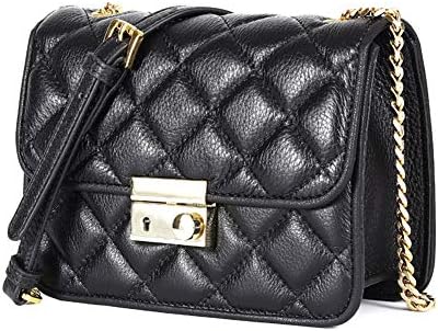 Yoome Women Designer Genuine Leather Handbags Quilted Purses Girls Crossbody Shoulder Bags with Chain Strap