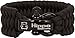 Hippo Survival Paracord Bracelet with Black Metal Shackle and Adjustable Size - Black
