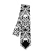 Men's Novelty Necktie Gifts, Gentleman Black and White Classic Skinny Silk Tie, Vintage Cool Dead Skulls Head Textile Neck Ties for Party Casual Formal Suit - 8cm