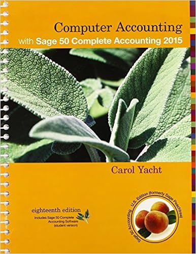  Puter Accounting With Sage 50 Plete Accounting Student Cd Rom 9781259350313 Yacht Carol Books