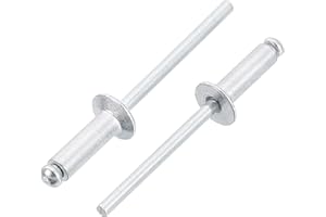 uxcell 100Pcs 5/32" x1/2" Aluminum Blind Rivets, Aluminum Grip and Steel Mandrel, Countersunk Head Long Split Rivets for Meta