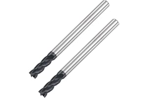 uxcell Square Nose End Mill, 4mm Tip Dia Solid Carbide AlTiN Coated CNC Router Bits 4 Flute Spiral Milling Cutter HRC45 with 