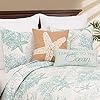 C&F Home Ocean Treasures Coastal Blue Starfish Sand Dollar Coral Beach House Condo Queen 3 Piece Reversible Quilt…