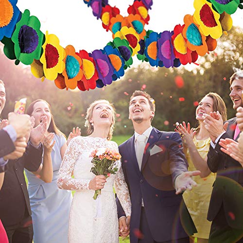 FUTUREPLUSX Paper Garland Decorations, Mexican Banner Hibiscus Garland Flower Banner Tropical Paper Flowers Luau Party Decorations