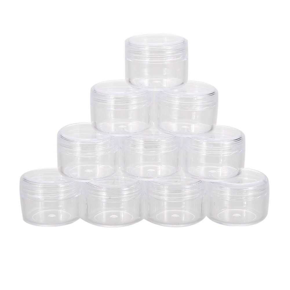 R. D. Traders 12Pcs 10g/ml Cosmetic Empty Jar Pot Eyeshadow Makeup Face Cream Container Transparent Screw Lid