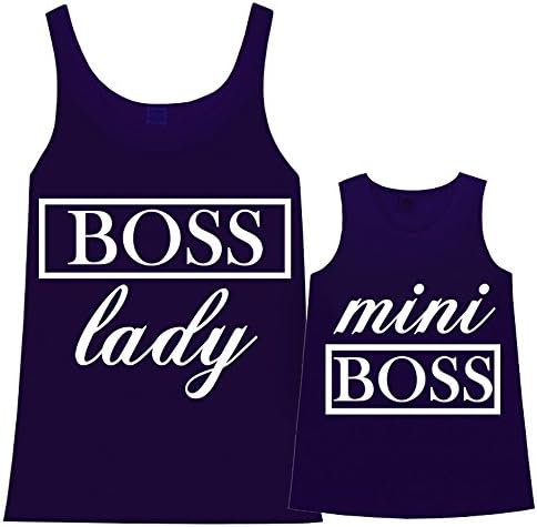 Boss Lady &amp; Mini Boss Mommy &amp; Me Mother Daughter Matching Tank Tops TShirts Set Girls Baby Women - Proudly Made in USA by Mia Belle Baby