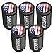 SAMIKIVA Aluminum Tire Valve Stem Caps, Metal with Rubber Ring, Dust Proof Cover Universal fit for Cars, SUVs, Bike and Bicycle, Trucks, Motorcycles Metal (Black America Flag (5 Pack))