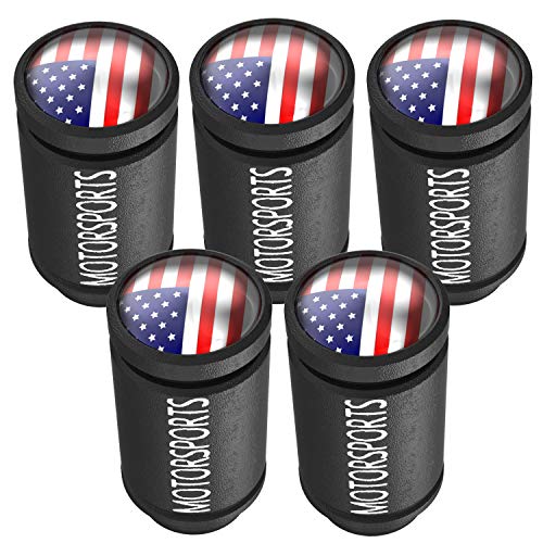 image for Samikiva Tire Valve Stem Caps, Metal with Rubber Ring, Dust Proof Cove