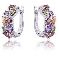 Potelin Women Colorful Crystal Ear Clip Earring Durable and Useful