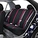 FH Group Car Seat Covers Unique Flat Cloth Full Set Automotive Seat Covers Front Set and Rear Solid Bench Burgundy Black Seat Covers w. Gift Universal Fit Interior Accessories for Cars Trucks and SUVs