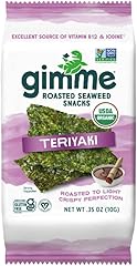 Gimme Seaweed Organic Premium Roasted Seaweed Snacks, Teriyaki, 10g Sharing Pack (Single) Keto, Vegan, Gluten-Free, Great Sou
