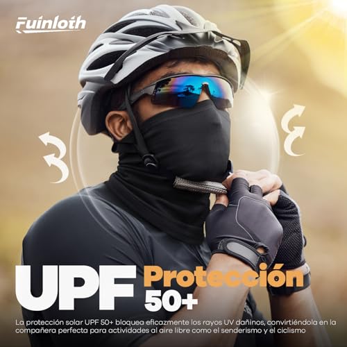 fuinloth Multifunctional Tubular Scarf with UV Protection, Breathable Microfibre, Lightweight Neck Gaiter for Adult Motorcycle Running