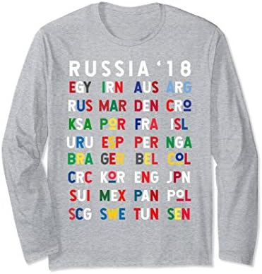 Unisex World 32 Team Cup Group Stage Long Sleeve Shirt 2018 Large Heather Grey