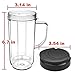 ELEFOCUS 22 OZ Tall Mug cup with Flip Top To-go Lid for 250W Blender Juicer