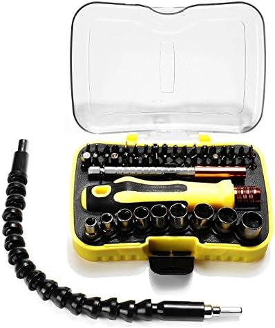 45 in 1 Precision Screwdriver Set with Magnetic Bits for Household, Phone, Tablet, PC, MacBook, Flexible Extension Screwdriver Bit Holder for Ratchet Wrench and Electric Drill