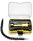 Precision Screwdriver Set with Magnetic Bits for Household 45 in 1, Phone, Tablet, PC, MacBook, Flexible Extension Screwdriver Bit Holder for Ratchet Wrench and Electric Drill RKK-Y-49