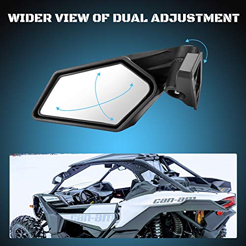 X3 Side Mirrors, A & UTV PRO Rear View Mirrors for Can am Maverick X3 Max Turbo R 2017 2018 2019