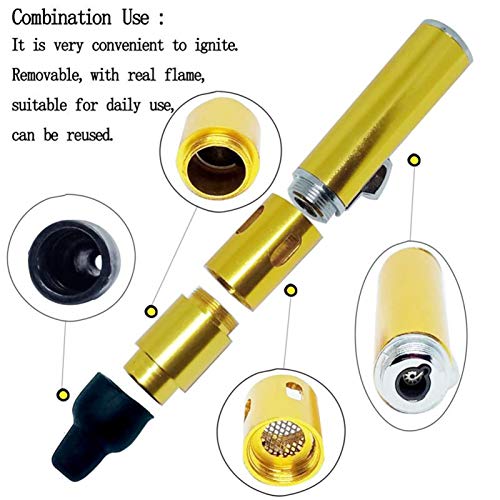 Butane Torch Lighters, Long Lighters FengFang Portable Metal All in One Pipe Builtin Detachable