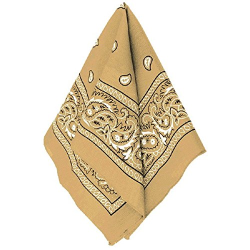 Party Ready Team Spirit Bandana Accessory, Gold, Fabric , 20" x 20"