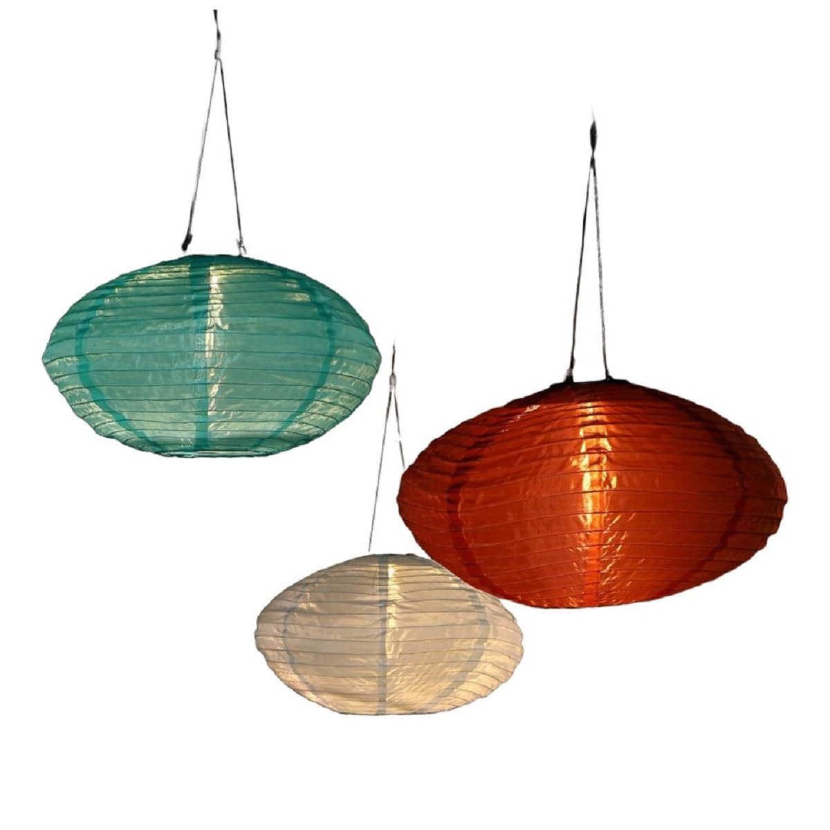 NOMA Solar Mandarin Oval Lantern, 40 cm, Colour May Vary (Pack of 1)