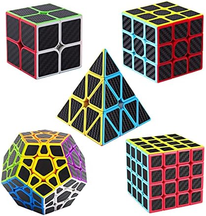 Roxenda Speed Cube Set, [5 Pack] Magic Cube Bundle of 2x2 3x3 4x4
