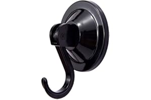 NL HOME Suction Cup Hooks, Powerful Vacuum Wreath Hangers for Glass Door or Window, Set of 4, Black
