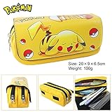 Cut Canvas Pencil Pen Bag Case Box Cosmetic Pouch Pocket Brush Holder Makeup Bags, Pokemon Pikachu