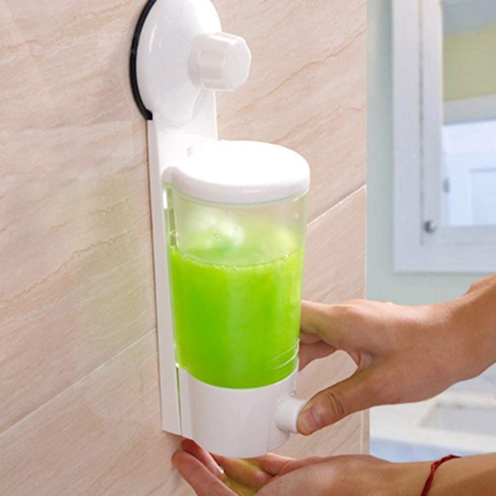 DOBARIYA SMIT Portable Single Suction Cup Liquid Soap Dispenser, Wall Mount Shampoo, soap