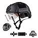 iMeshbean Multifunctional Tactical Helmet,Airsoft half mask Version Suprise As a Gift(Black)