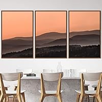 3 Piece Framed Canvas Wall Art Orange Sunset Canvas Prints Home Artwork Decoration for Living Room,Bedroom - 16