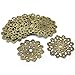 Housweety 30 Bronze Tone Filigree Flower Wraps Connectors 4.7x4.7cm