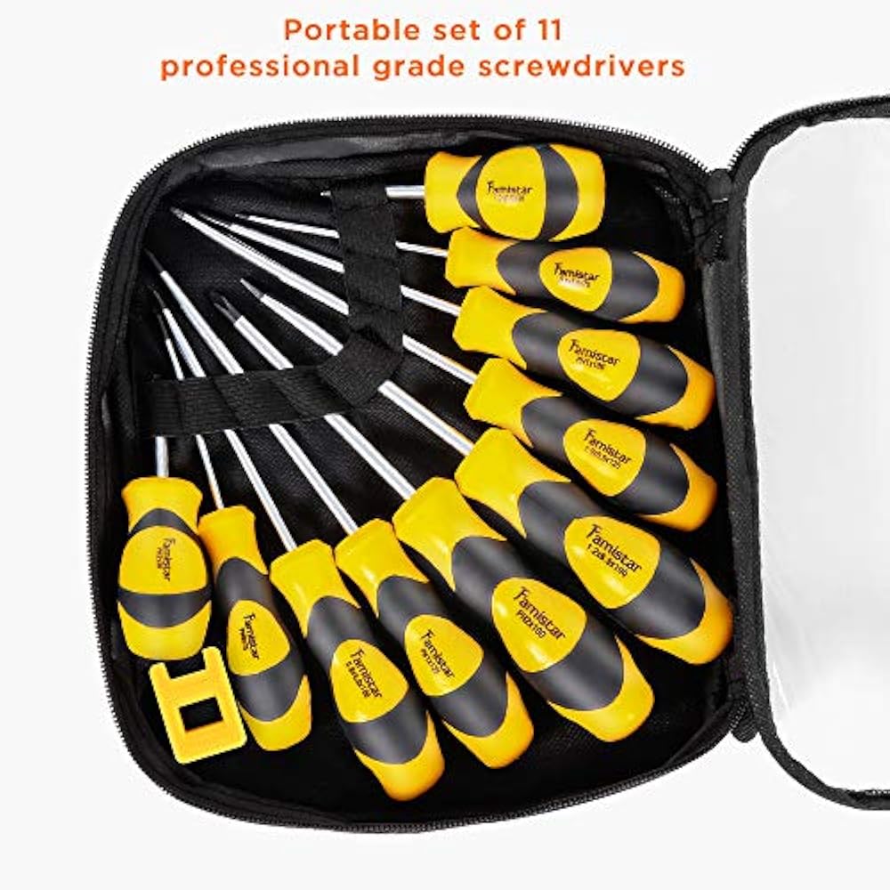 Screwdriver Set,Famistar Cushion Grip 5 Phillips And Flat Head