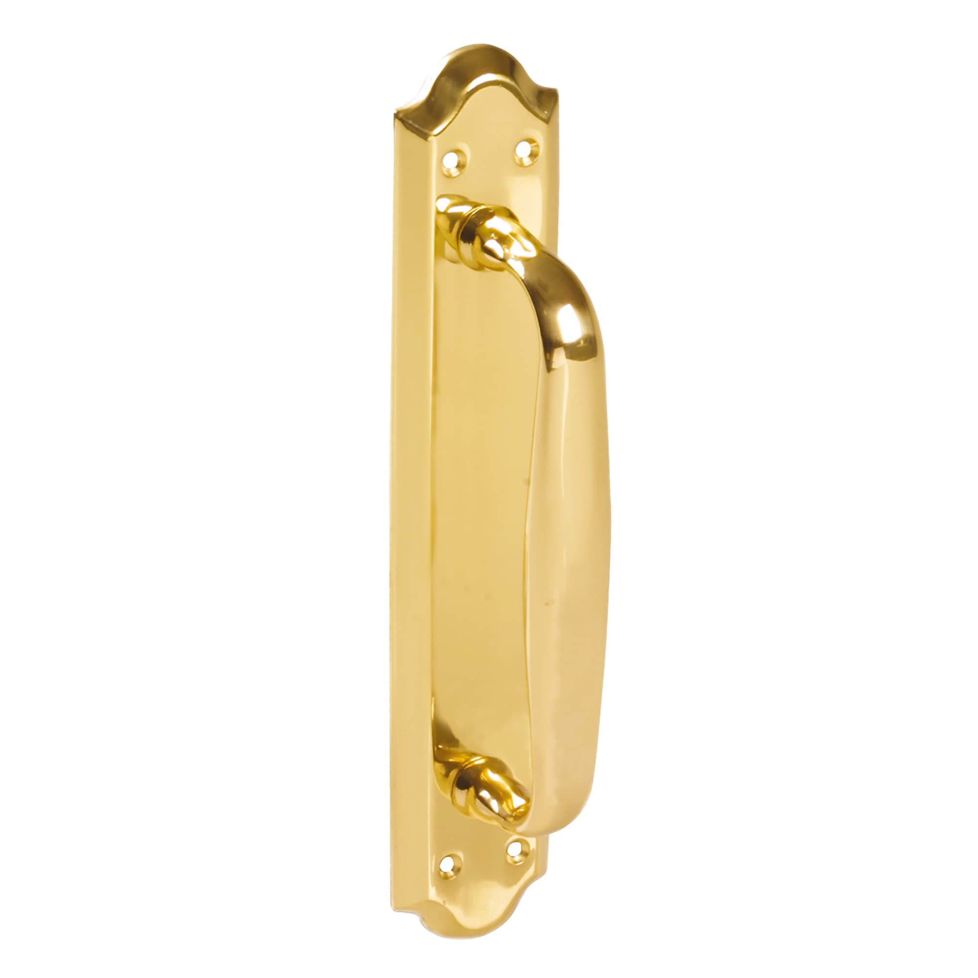 Amig | Door Handle with Brass Plate Mod.13 | Dimensions: 245 x 45 mm | Classic and Heavy Duty | Includes Coach | with Polished Gold Finish