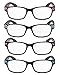 Specs Rectangular Reading Glasses in Floral Designs, Four Color Value Pack, 1.50 Magnification