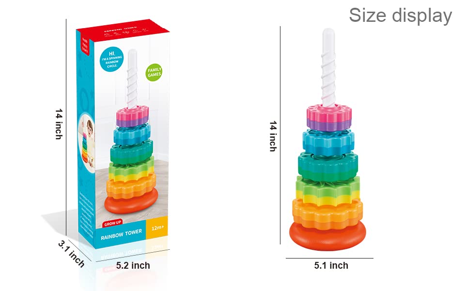 FineSource Super JoJo Stacking Rings Toy Plastic Rainbow Stacker
