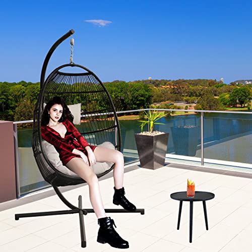 PRIVATE GARDEN Large Hanging Egg Chair with Stand Outdoor Patio Folding