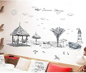 CAODANDE Diseño de la Playa Casual, Adhesivos de Pared de baño